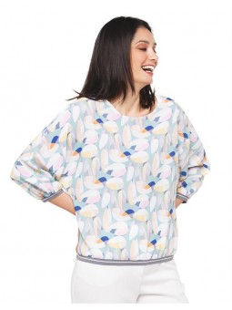 Top imprimé satiné E2446 Christine Laure Christine Laure