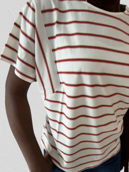 T.shirt imprimé rayé ANUDOL Elle est où la mer Elle est où la mer