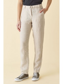 Pantalon uni en lin DPA070 Diplodocus Diplodocus