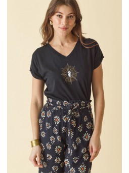 T.shirt uni noir DTS212 Diplodocus Diplodocus