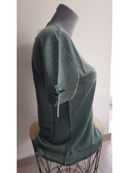 T.shirt en v vert MASBAY Maé Mahé MAE MAHE