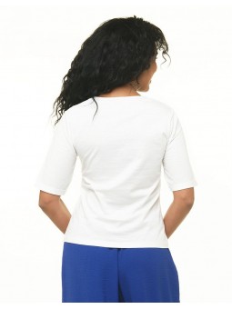 T.shirt blanc coton E2382 Ch Laure Christine Laure