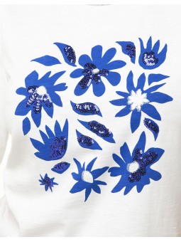 T.shirt blanc coton E2382 Ch Laure Christine Laure