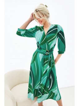 Robe chic imprimé vert Y309 K-Design K-DESIGN
