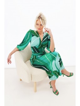 Robe chic imprimé vert Y309 K-Design K-DESIGN