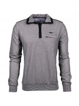 Pull Sweat col zip uni gris 96135 Monté Carlo MONTE CARLO