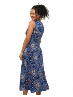 Robe longue imprimé en V E2528 Christine Laure Christine Laure