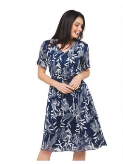 Robe imprimé marine E2341 Christine Laure Christine Laure