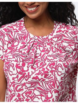 Top imprimé fushia F0220 Christine Laure Christine Laure