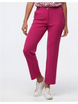 Pantalon uni fushia coupe droite F0245 Christine Laure Christine Laure