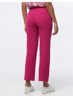 Pantalon uni fushia coupe droite F0245 Christine Laure Christine Laure
