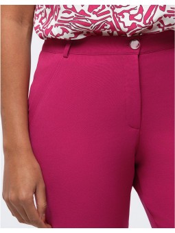 Pantalon uni fushia coupe droite F0245 Christine Laure Christine Laure