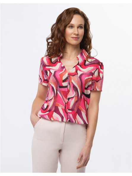 Chemisier imprimé fushia F0255 Christine Laure Christine Laure Chemisier imprimé fushia F0255 Christine Laure Christine Laure