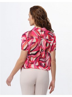 Chemisier imprimé fushia F0255 Christine Laure Christine Laure