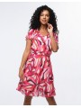Robe chic imprimé fushia F0647 Christine Laure Christine Laure