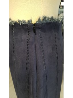 Jupe uni marine QUEYRAS Lo! Les Filles