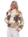 Pull col roulé imprimé B862 K-Design K-DESIGN
