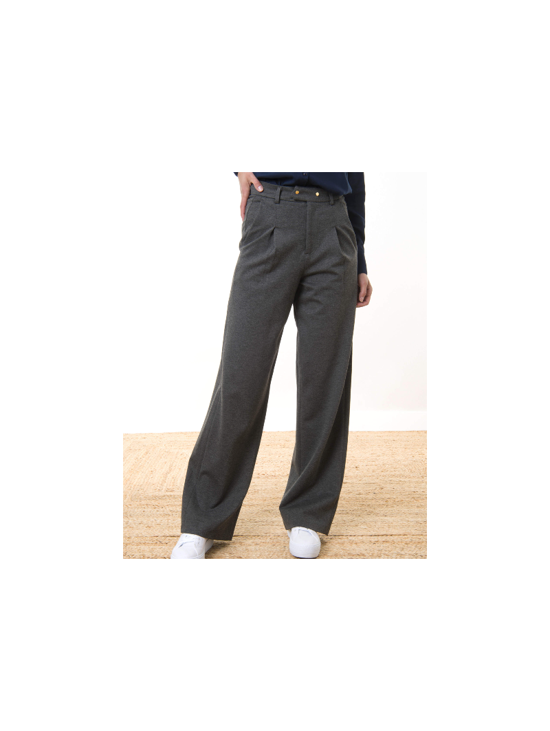 Pantalon gris à pince PRECALI Elle est ou la mer Elle est où la mer
