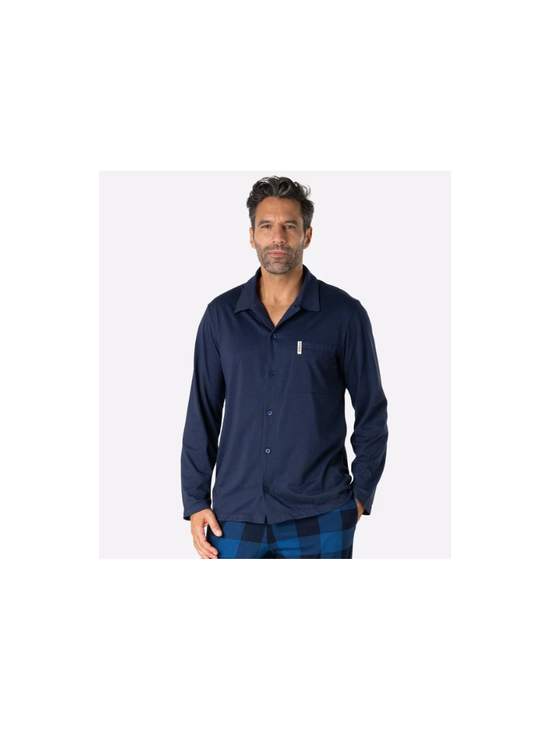 Pyjama long LU08 ouvert homme col T Camper Eminence EMINENCE