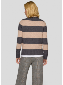 Pull à rayures camel 121623 Rabefashion RABE