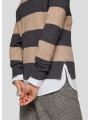 Pull à rayures camel 121623 Rabefashion RABE