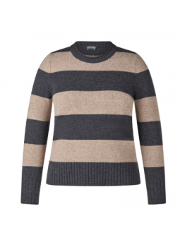 Pull à rayures camel 121623 Rabefashion RABE