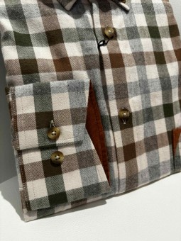 Chemise carreaux col pointes boutonnées 554092