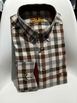 Chemise carreaux col pointes boutonnées 554092