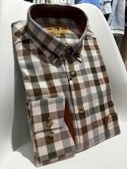 Chemise carreaux col pointes boutonnées 554092