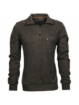 Sweat zip vert kaki 36235 Monté Carlo MONTE CARLO