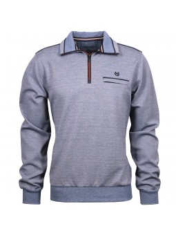 Sweat zip bleu uni 36025 Monté Carlo MONTE CARLO