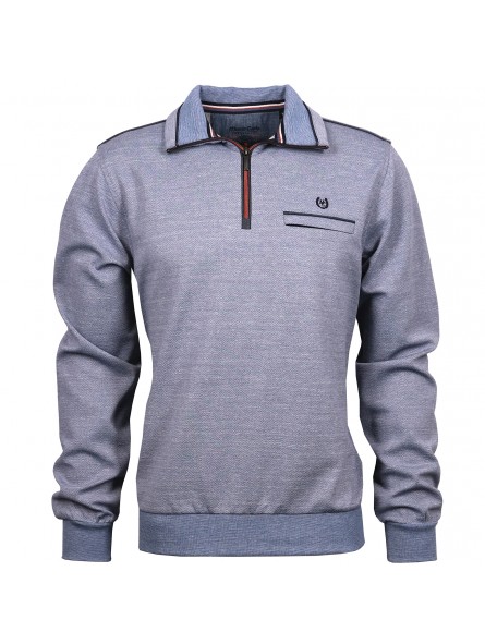 Sweat zip bleu uni 36025 Monté Carlo MONTE CARLO