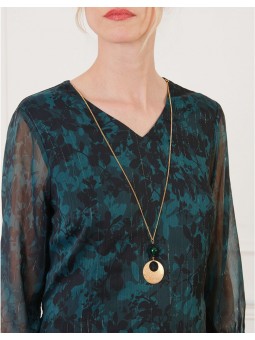 Robe voile motif végétal F2490 Christine Laure Christine Laure