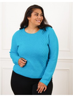Pull chaud bleu turquoise F2145 Christine Laure Christine Laure