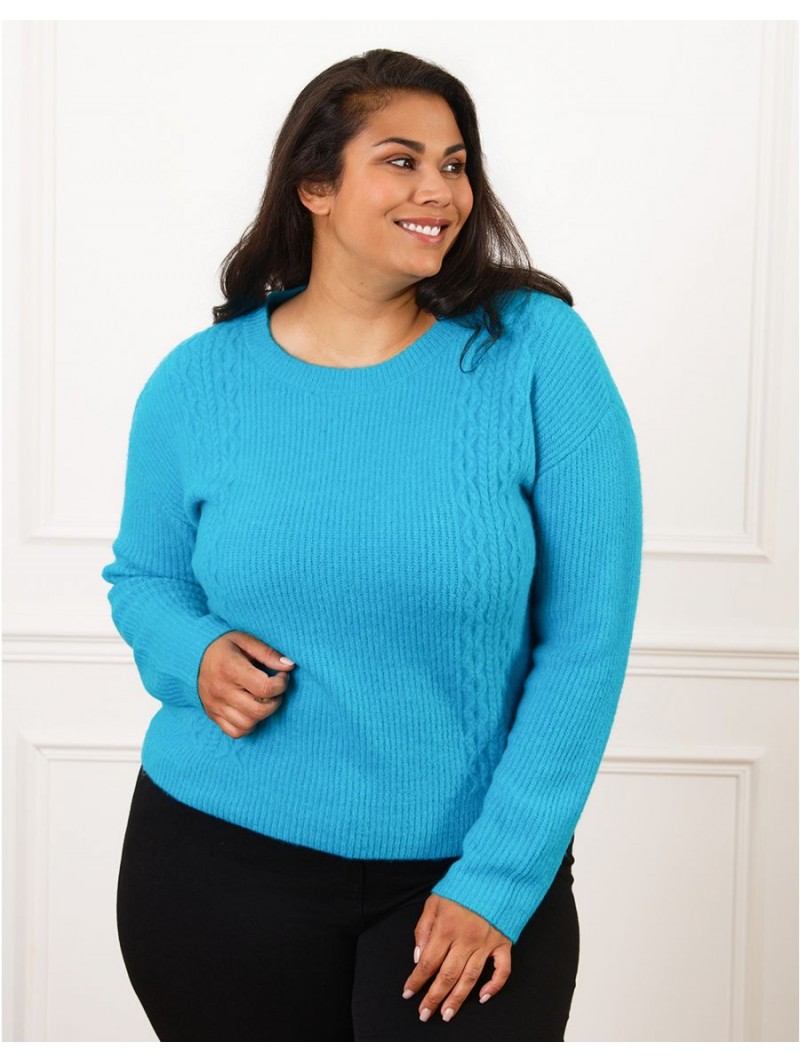 Pull chaud bleu turquoise F2145 Christine Laure Christine Laure