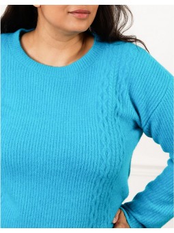 Pull chaud bleu turquoise F2145 Christine Laure Christine Laure