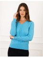 Pull col V laine bleu F2136 Christine Laure Christine Laure Pull col V laine bleu F2136 Christine Laure Christine Laure