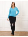 Pull col V laine bleu F2136 Christine Laure Christine Laure Pull col V laine bleu F2136 Christine Laure Christine Laure