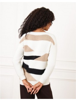 Pull chaud écru F2328 Christine Laure Christine Laure