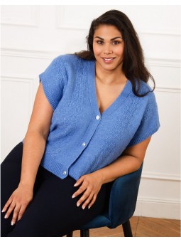 Gilet sans manches bleu F2392 Christine Laure Christine Laure