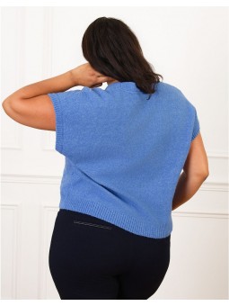 Gilet sans manches bleu F2392 Christine Laure Christine Laure