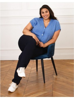 Gilet sans manches bleu F2392 Christine Laure Christine Laure