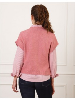 Gilet sans manches rose F2480 Christine Laure Christine Laure