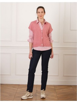 Gilet sans manches rose F2480 Christine Laure Christine Laure