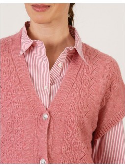 Gilet sans manches rose F2480 Christine Laure Christine Laure