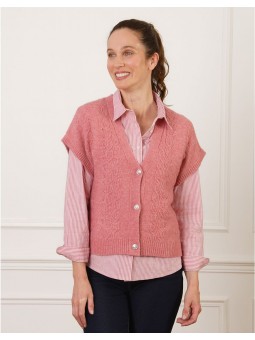 Chemisier coton rayé rose F2670 Christine Laure Christine Laure