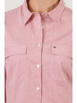 Chemisier coton rayé rose F2670 Christine Laure Christine Laure