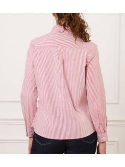 Chemisier coton rayé rose F2670 Christine Laure Christine Laure