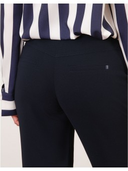 Pantalon droit bleu crêpe F2304 Christine Laure Christine Laure