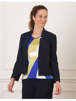 Veste chic tailleur bleu F2141 Christine Laure Christine Laure